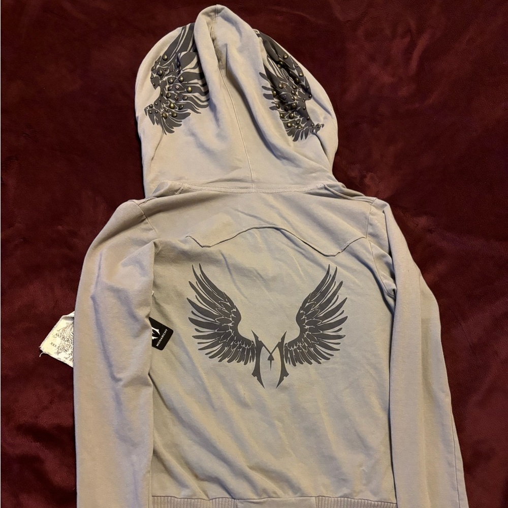 Monarchy Vintage studded hood hoodie. Size S